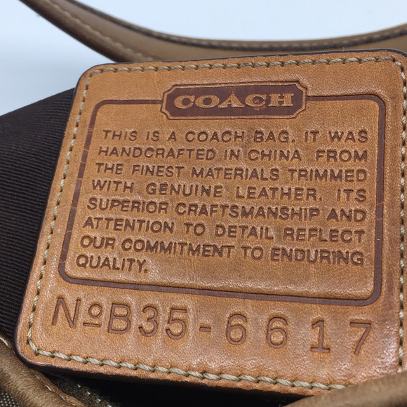 Vintage Coach 6617 Ergo Mini Signature C shoulder bag  tan leather and jacquard - Picture 12 of 17